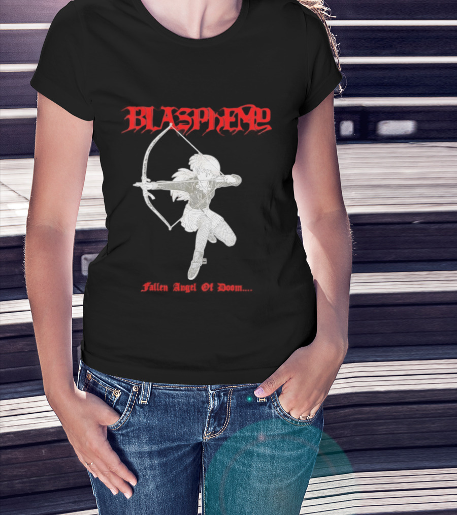 Blasphemy Fallen Angel Of Doom Black Metal Anime Archer T-Shirt