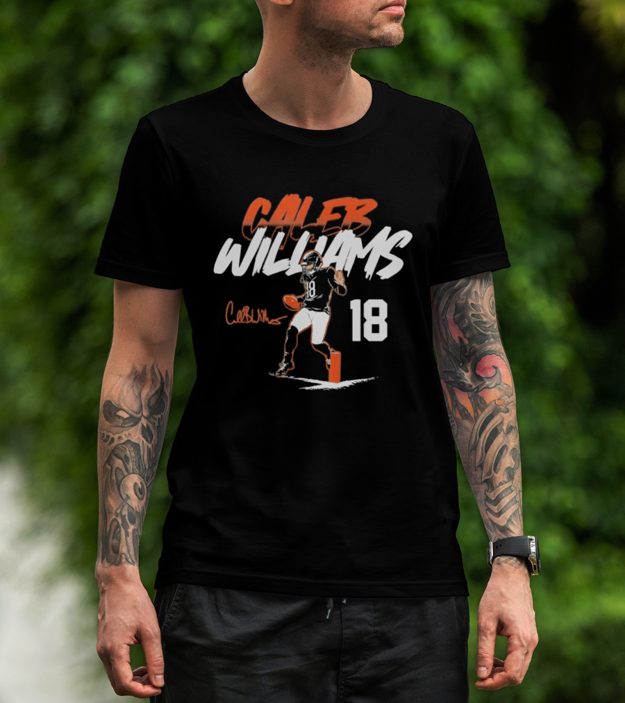 Caleb Williams 18 Chicago Bears 2026 Quarterback Pose T-Shirt