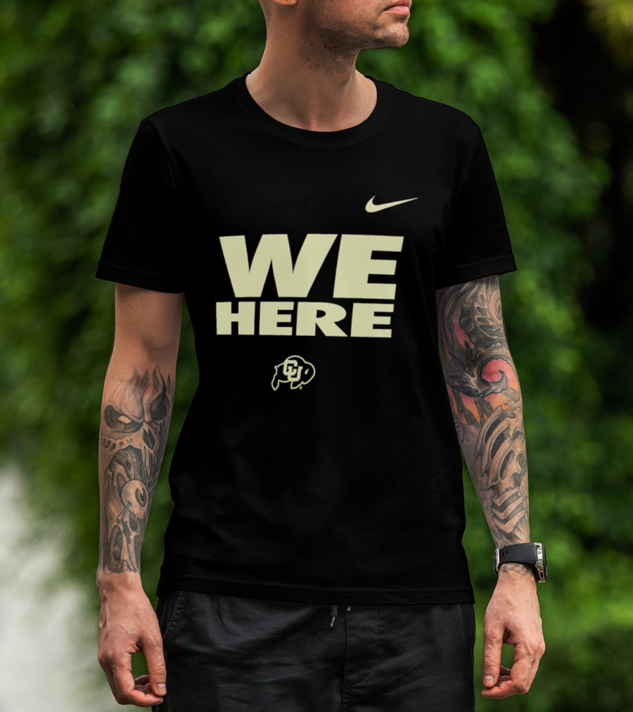 We Here Colorado Buffaloes Nike Sports Branding T-Shirt