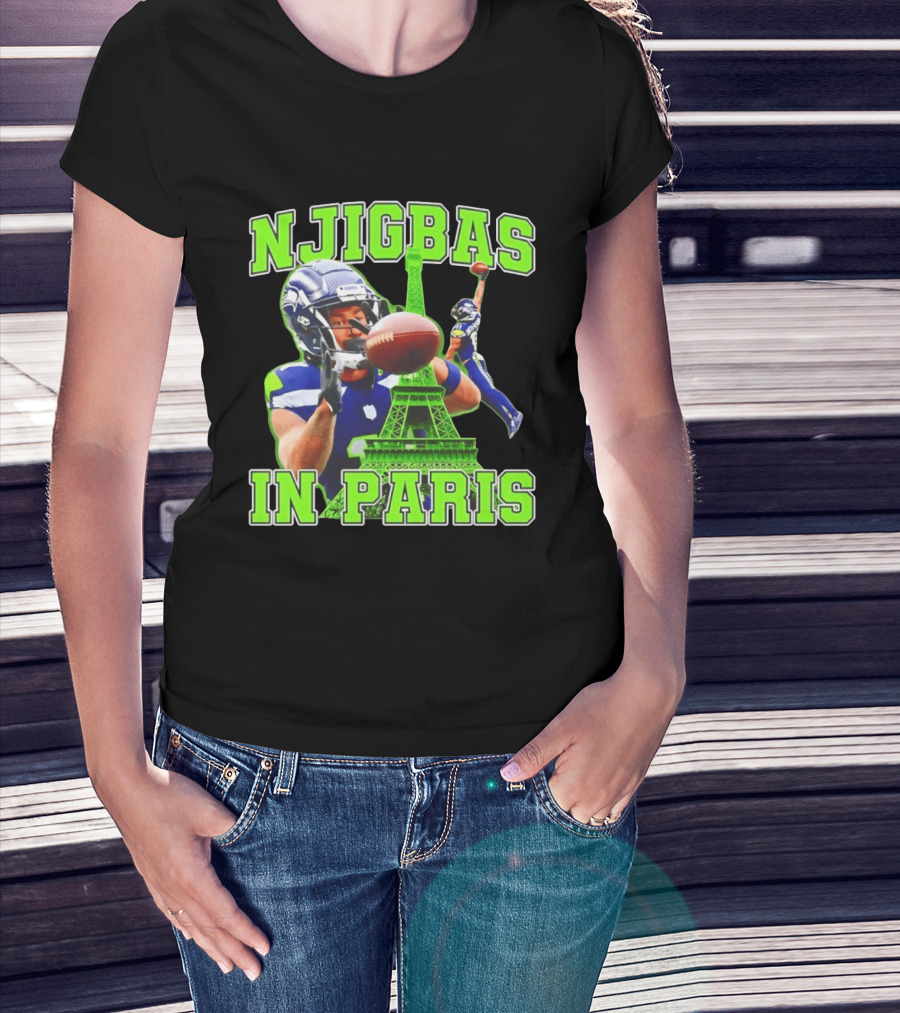 Seattle Seahawks Jaxon Smith Njigba Njigbas In Paris T-Shirt