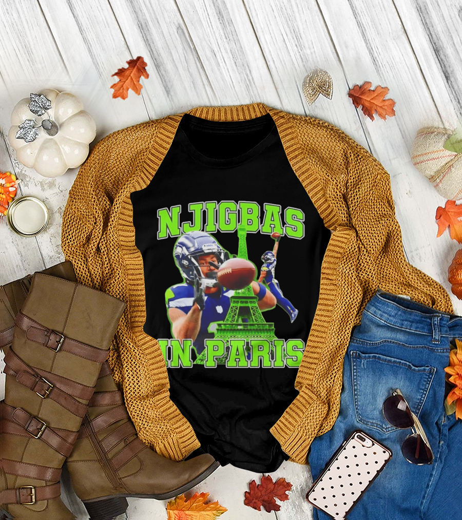 Seattle Seahawks Jaxon Smith Njigba Njigbas In Paris T-Shirt