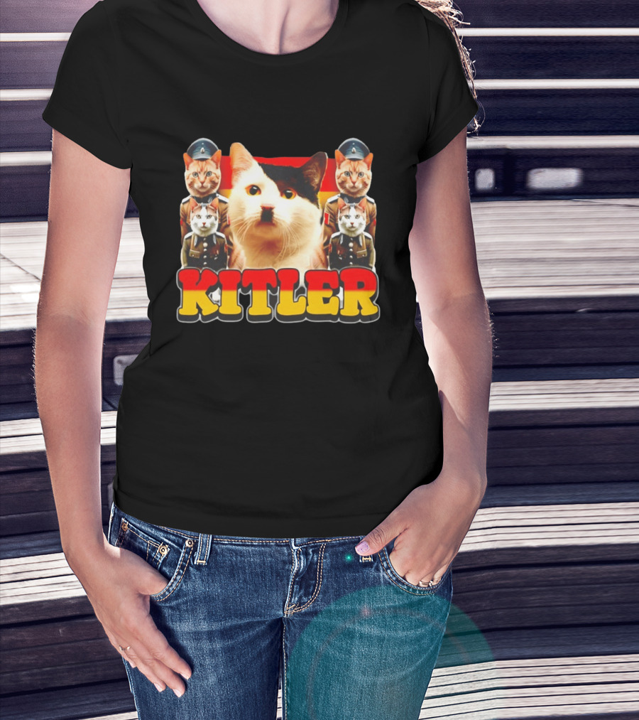 Kitler Meme Cat With German Flag And Cats In Uniforms T-Shirt