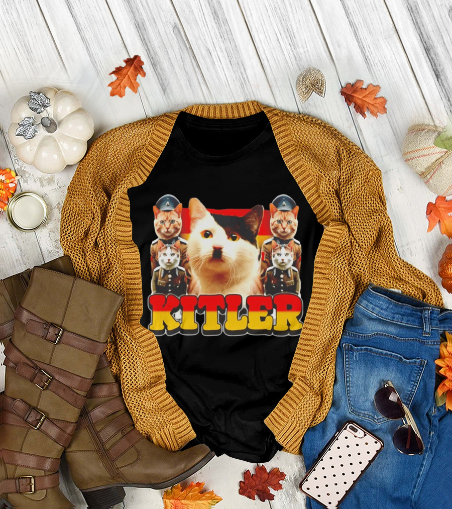 Kitler Meme Cat With German Flag And Cats In Uniforms T-Shirt