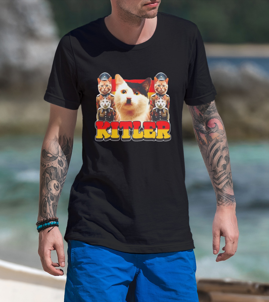 Kitler Meme Cat With German Flag And Cats In Uniforms T-Shirt
