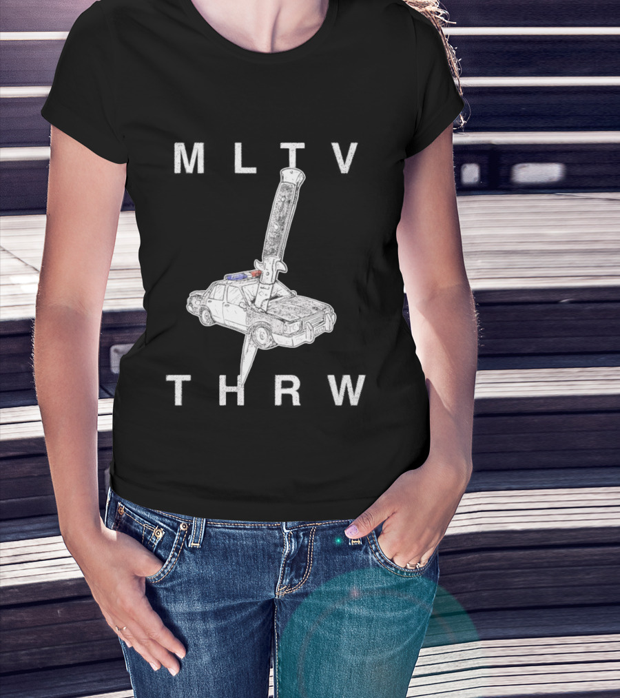 MLTV THRW Police Car Knife Punk T-Shirt