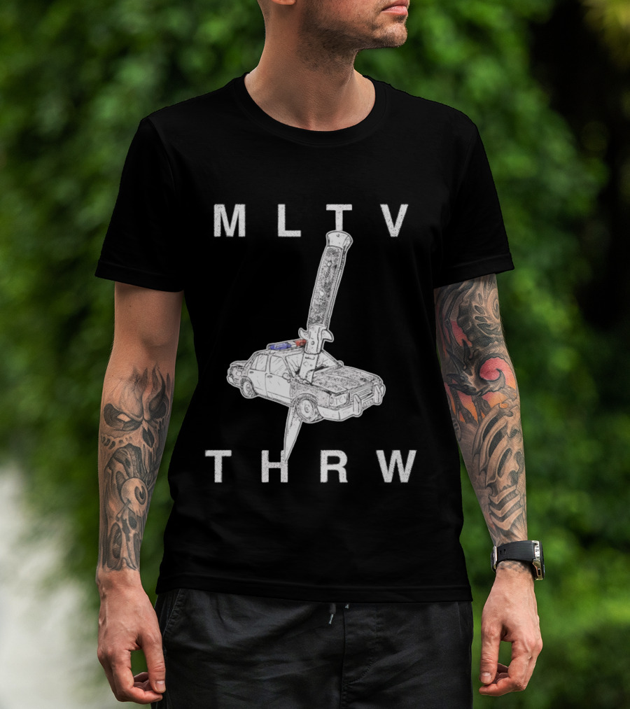 MLTV THRW Police Car Knife Punk T-Shirt