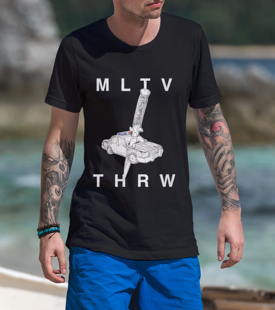 MLTV THRW Police Car Knife Punk T-Shirt