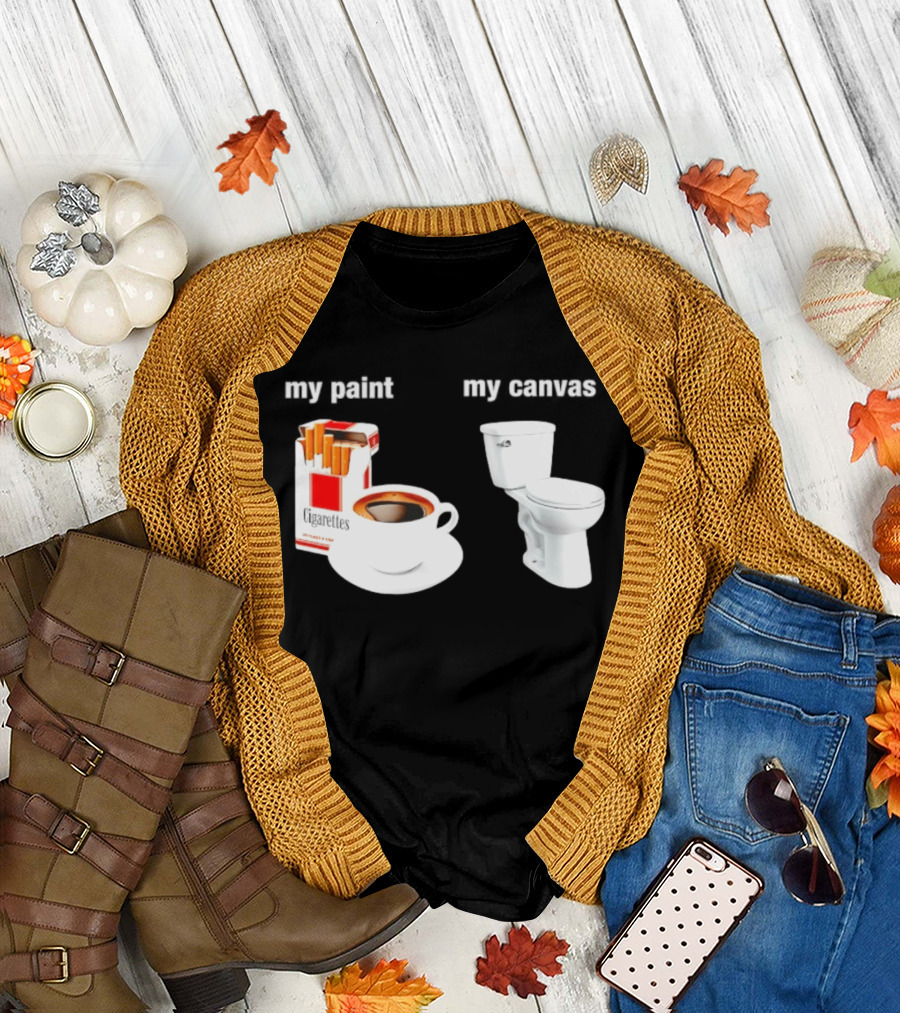 Cigarettes Coffee Toilet Funny Morning Routine T-Shirt