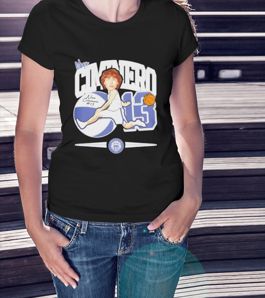 Nico Ciminero 13 Basketball Caricature Marietta College Athletics T-Shirt