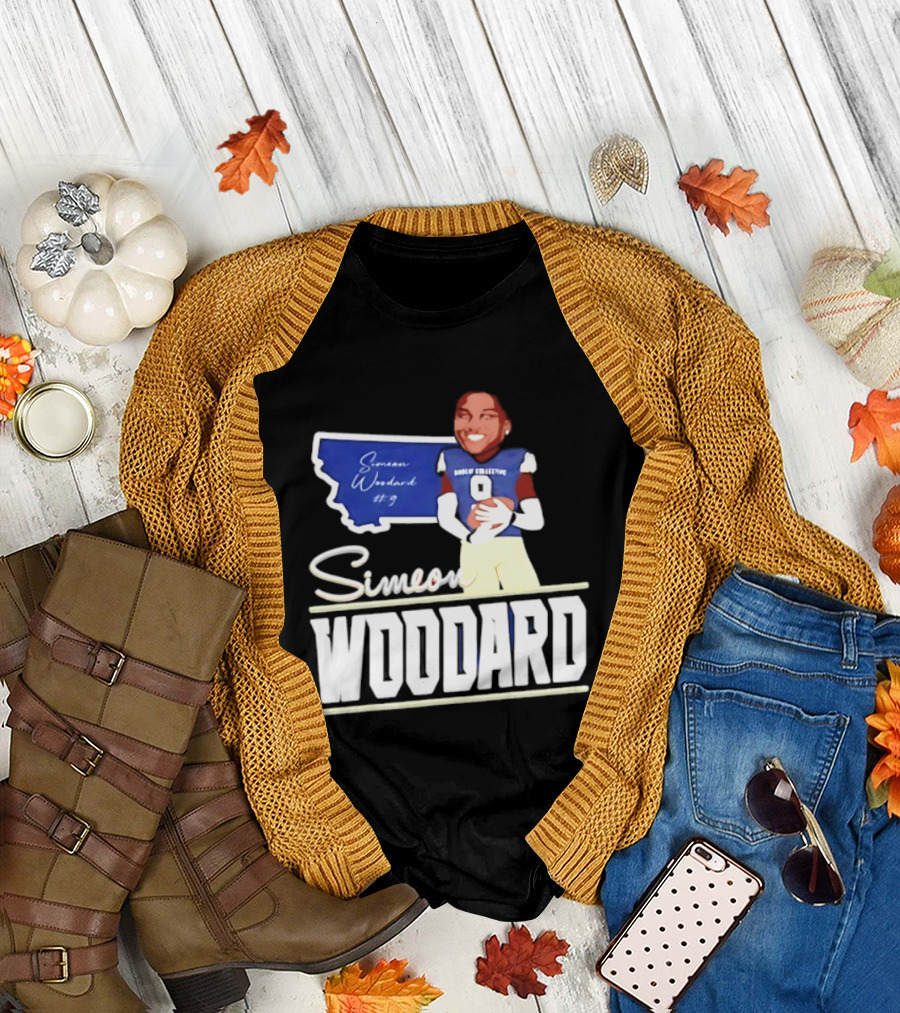 Simeon Woodard 9 Montana State Bobcats Football T-Shirt