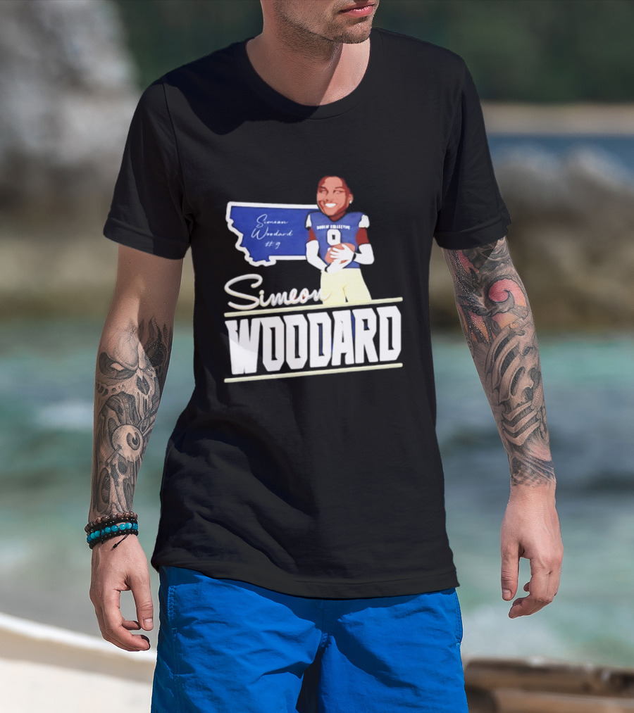 Simeon Woodard 9 Montana State Bobcats Football T-Shirt
