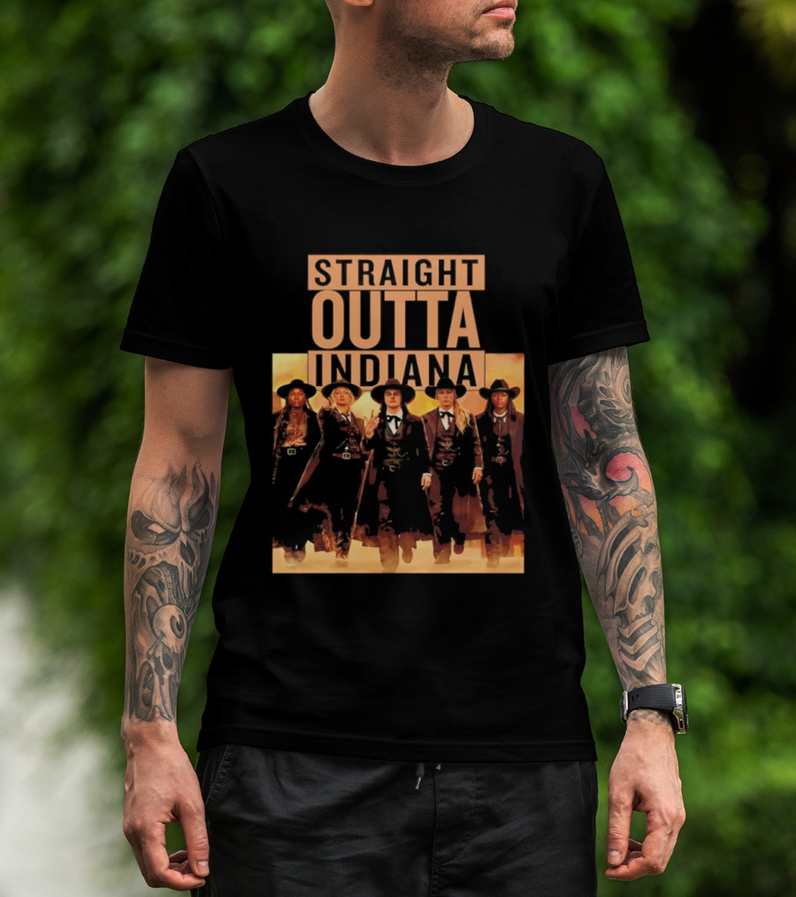 Straight Outta Indiana Fever Women's Basketball Feverstone Western T-Shirt