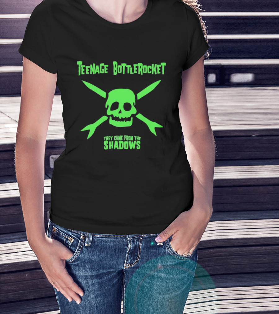 Teenage Bottlerocket Neon Skull Crossbones They Came From The Shadows T-Shirt