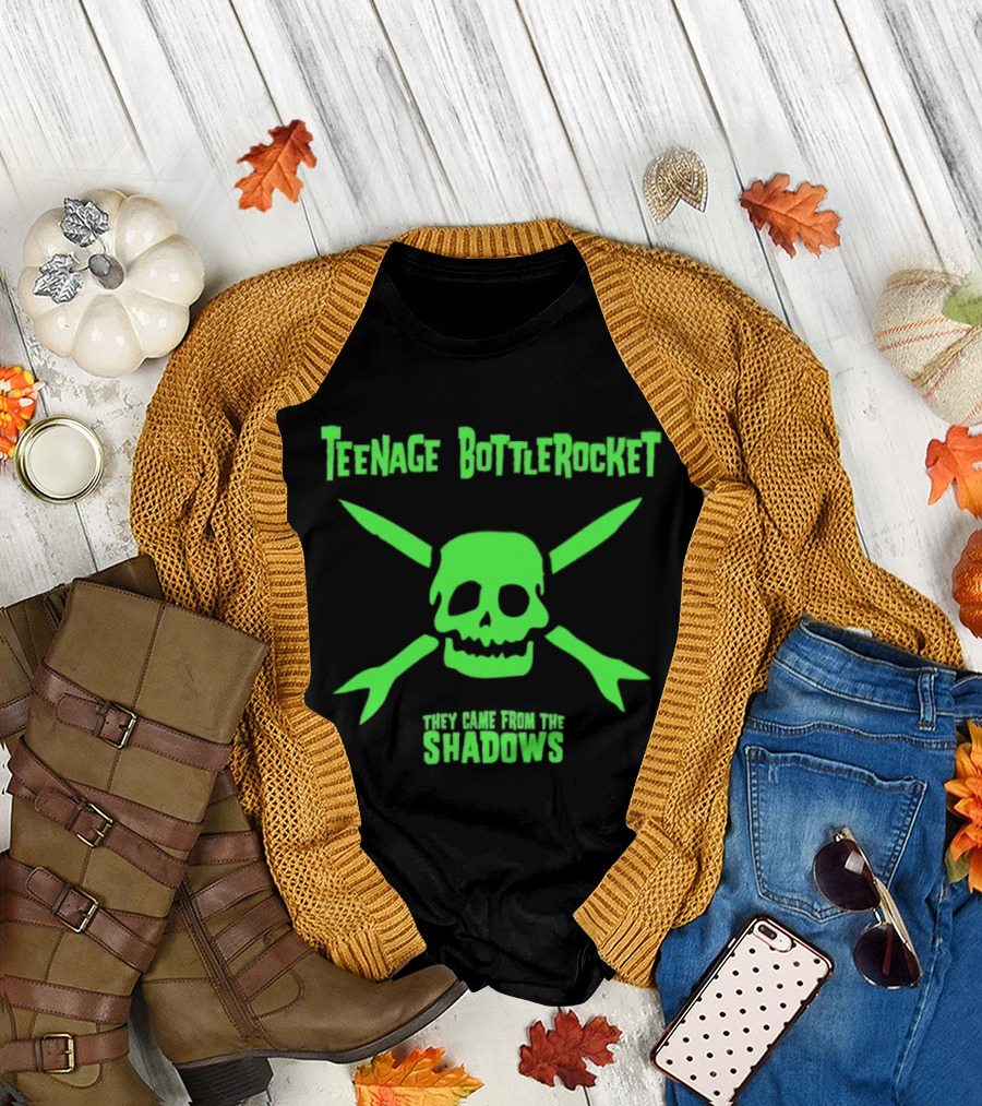 Teenage Bottlerocket Neon Skull Crossbones They Came From The Shadows T-Shirt