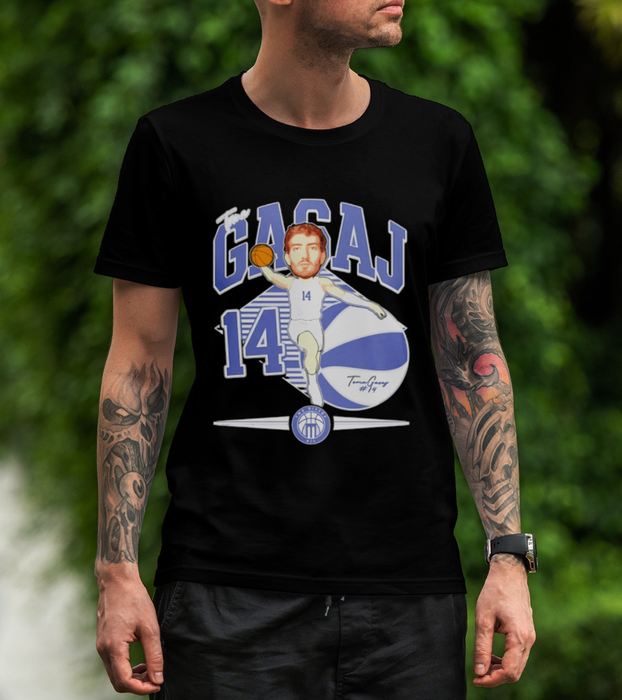 The Gasaj 14 Marietta College Athletics Basketball Caricature T-Shirt