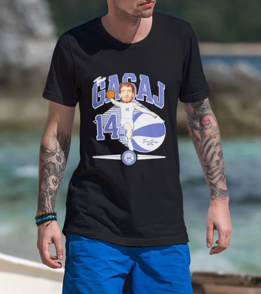The Gasaj 14 Marietta College Athletics Basketball Caricature T-Shirt