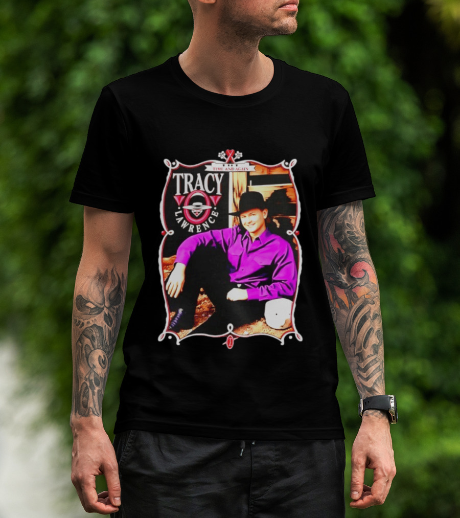 Tracy Lawrence Time And Again Country Music Purple Suit Cowboy Hat T-Shirt