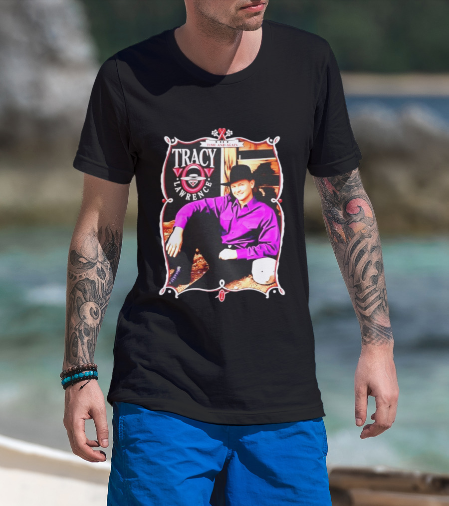 Tracy Lawrence Time And Again Country Music Purple Suit Cowboy Hat T-Shirt