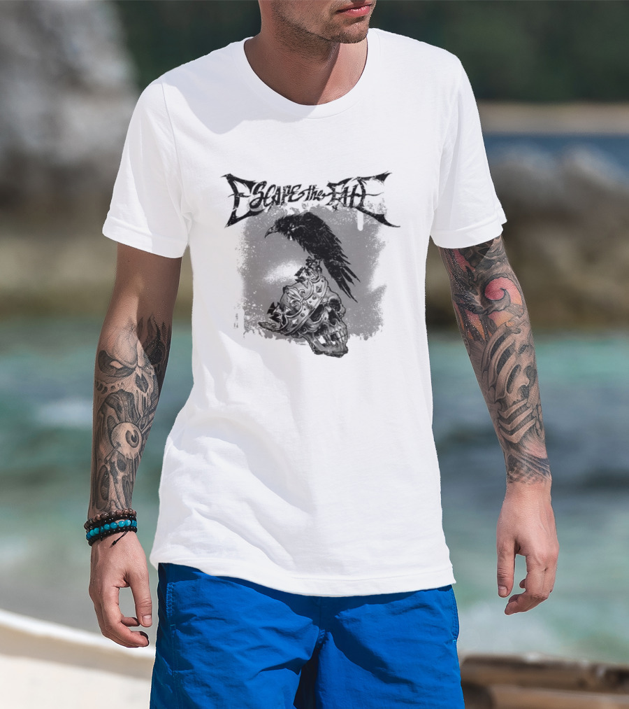 Escape The Fate Skull Crown Raven Post Hardcore T-Shirt