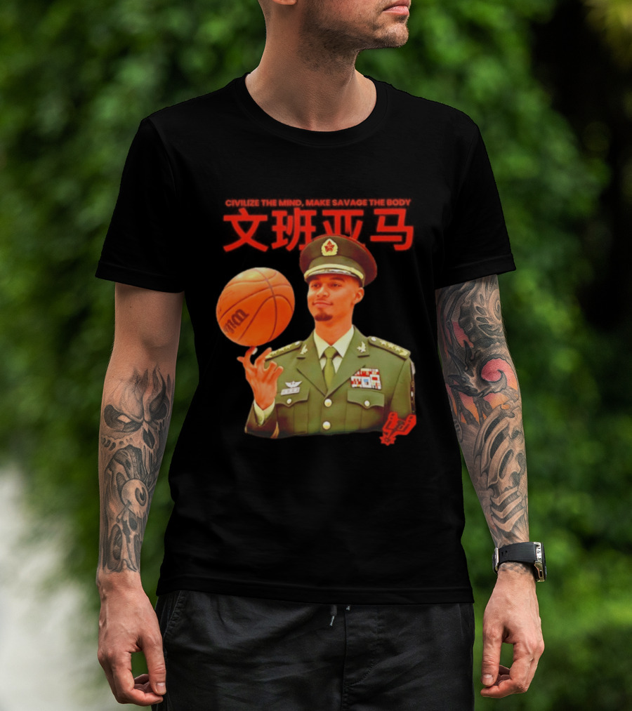Victor Wembanyama SA Spurs Civilize The Mind Make Savage The Body Basketball Uniform T-Shirt