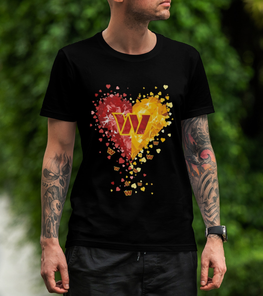 Washington Commanders Heart W Crystalized Chevron Burst T-Shirt