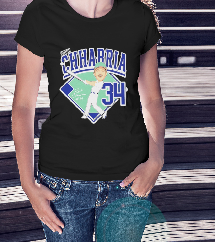 Chhabria 34 Drew University Athletics Baseball Caricature Zach Chhabria T-Shirt