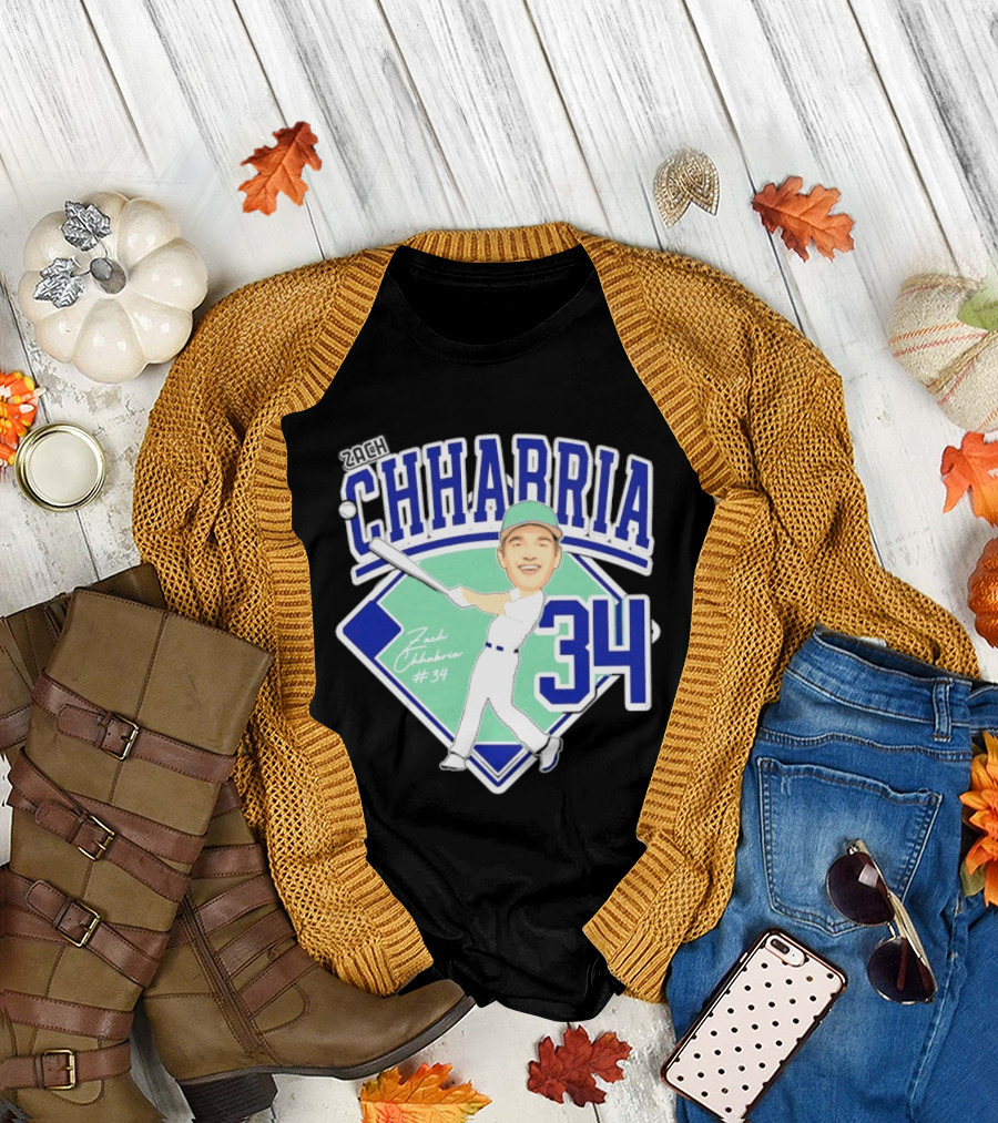 Chhabria 34 Drew University Athletics Baseball Caricature Zach Chhabria T-Shirt