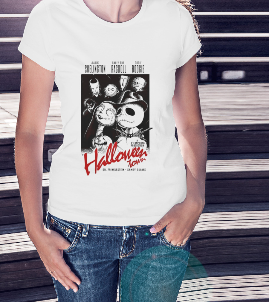 Halloween Town Jack Skellington Sally The Ragdoll Oogie Boogie Dr. Finkelstein Sandy Claws T-Shirt