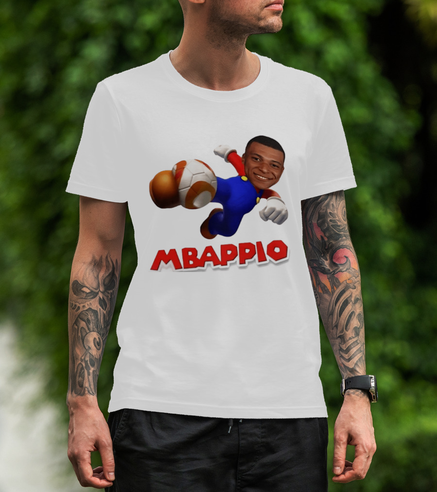 Kylian Mbappe Mbappio X Mario Meme Football T-Shirt