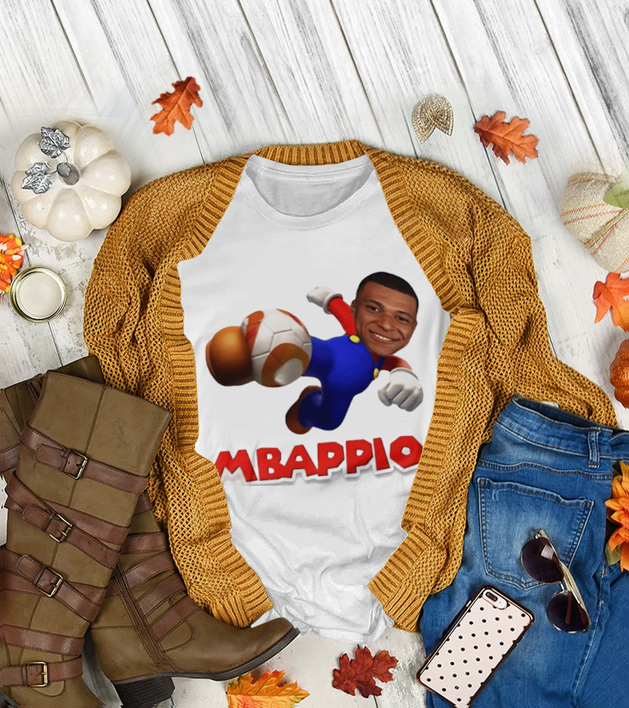 Kylian Mbappe Mbappio X Mario Meme Football T-Shirt