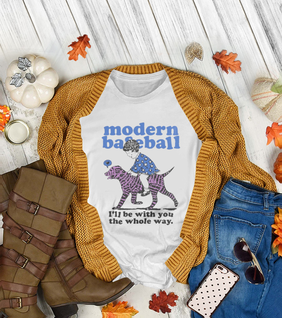 Modern Baseball I'll Be With You The Whole Way Child Riding Zebra Pattern Dog T-Shirt