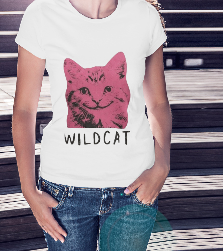 Wildcat Pink Cat Feline Animal T-Shirt