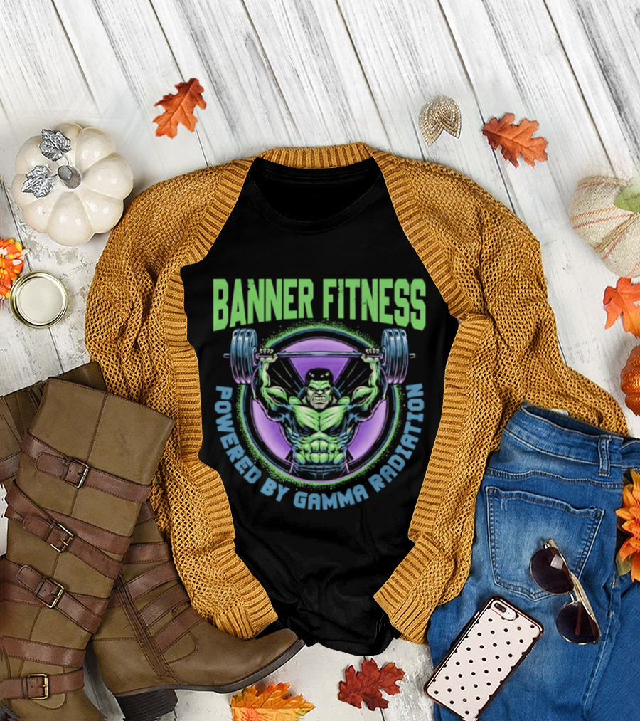 Banner Fitness Powered By Gamma Radiation Lifting Strength Hero T-Shirt