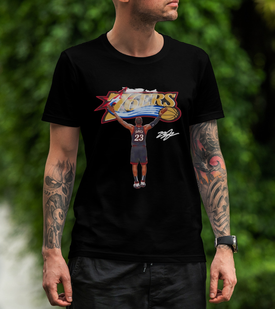 Philadelphia Sixers 76ers LeBron James Crossover Chalk Toss T-Shirt