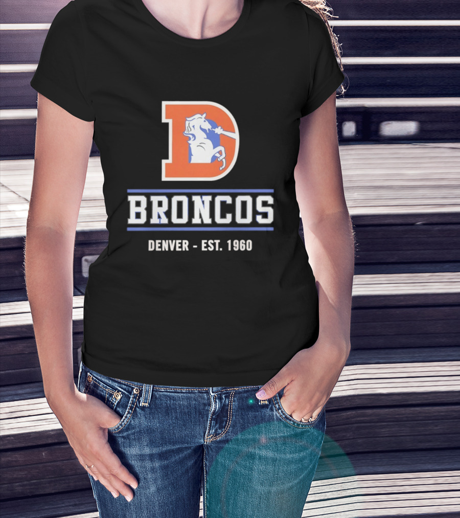 Denver Broncos D Logo Vintage Est 1960 Retro Team Spirit T-Shirt
