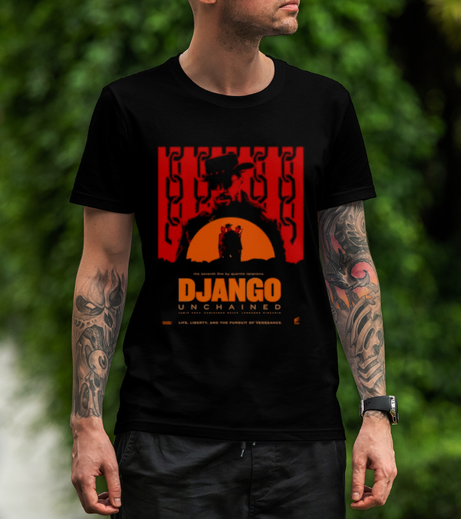Django Unchained Life Liberty And The Pursuit Of Vengeance Red And Orange T-Shirt