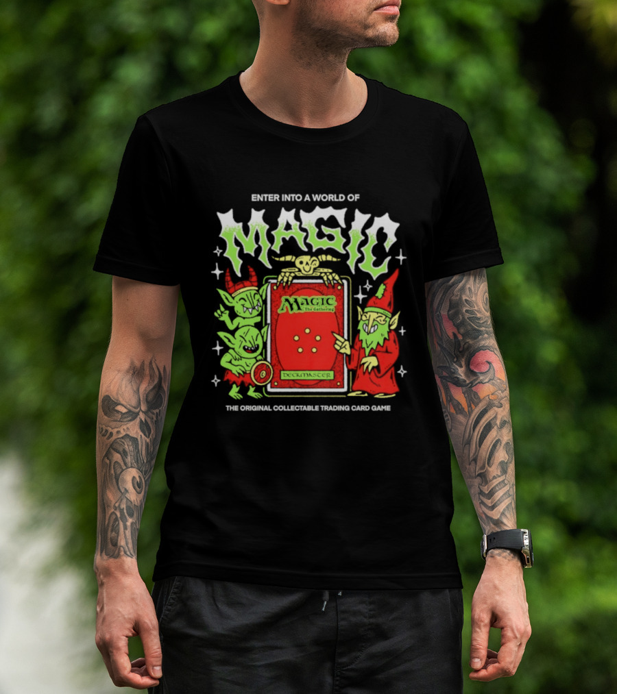 Enter Into A World Of Magic The Gathering Deckmaster Original Collectible Trading Card Game T-Shirt