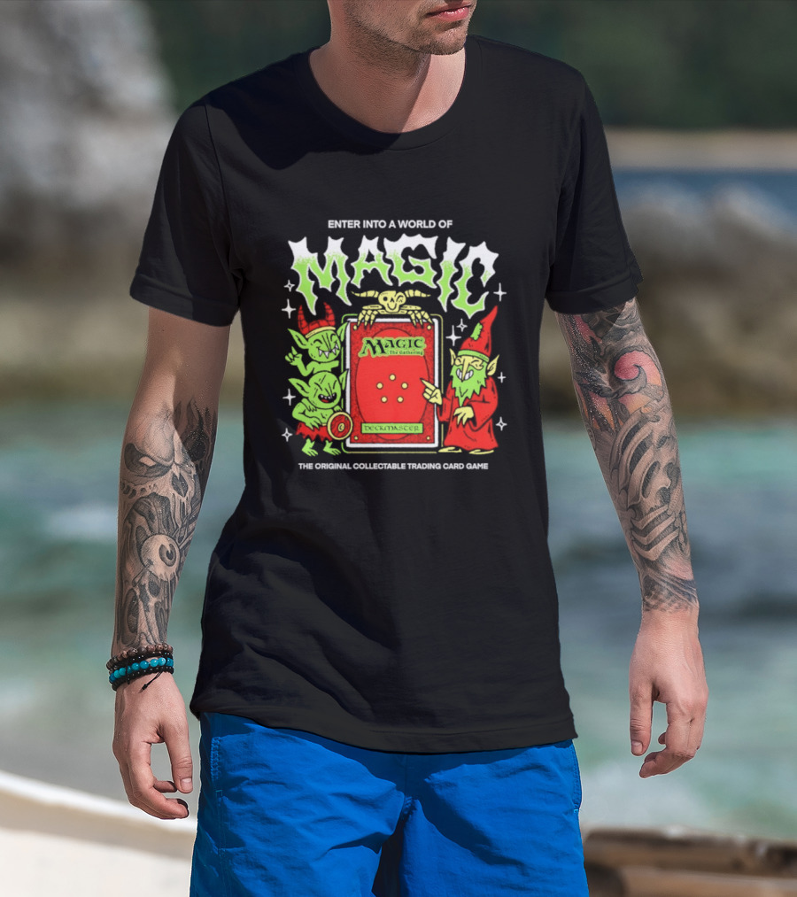 Enter Into A World Of Magic The Gathering Deckmaster Original Collectible Trading Card Game T-Shirt