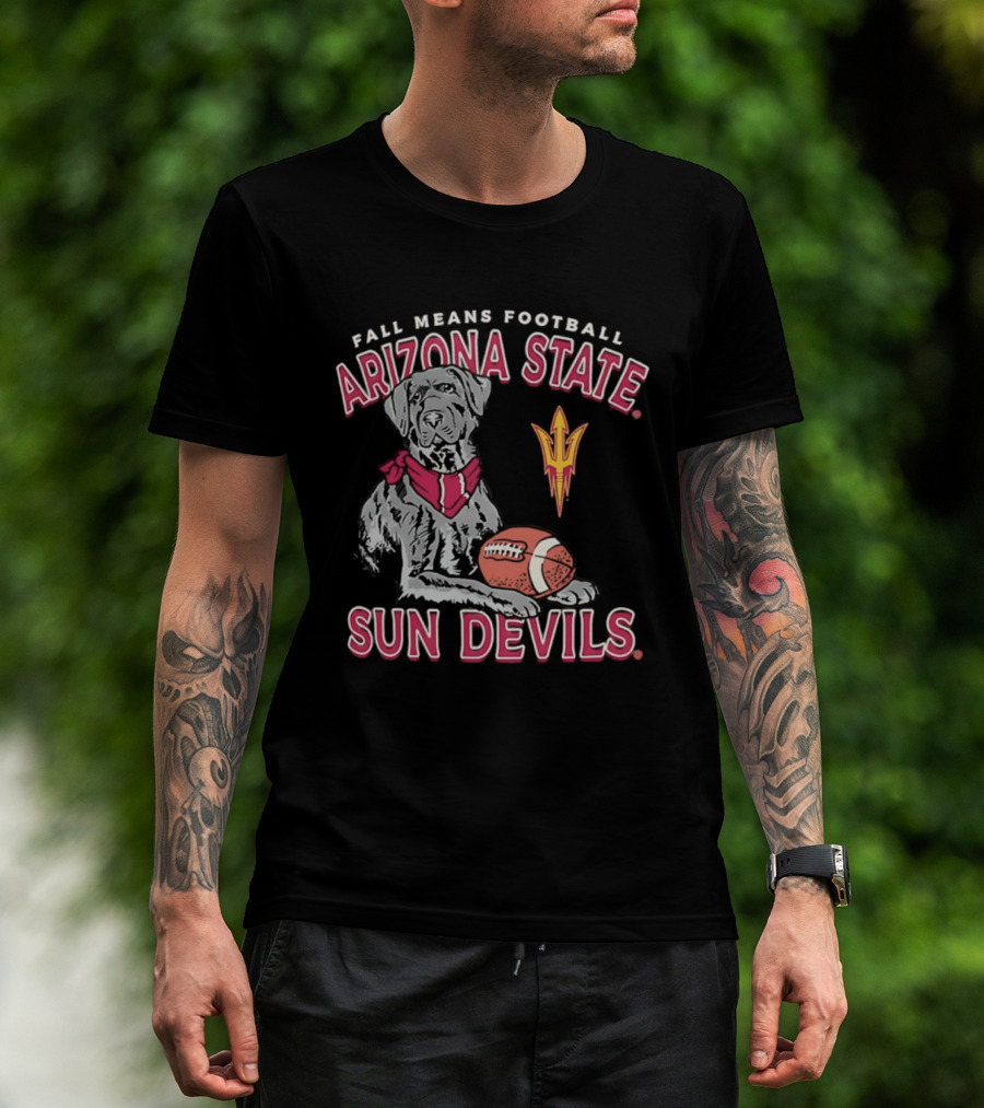 Fall Means Football Arizona State Sun Devils Mascot With Football T-Shirt