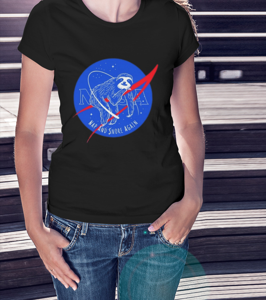 NASA Sloth Nap And Snore Again Space T-Shirt