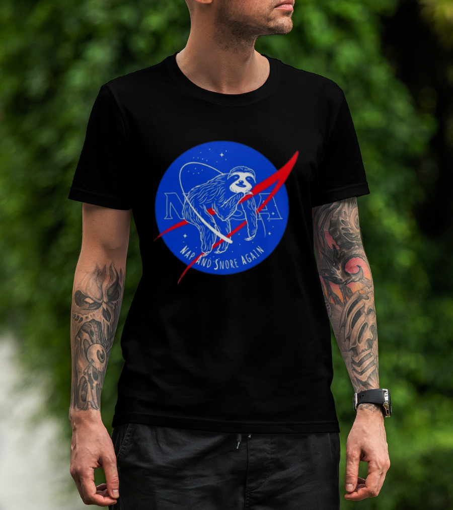 NASA Sloth Nap And Snore Again Space T-Shirt