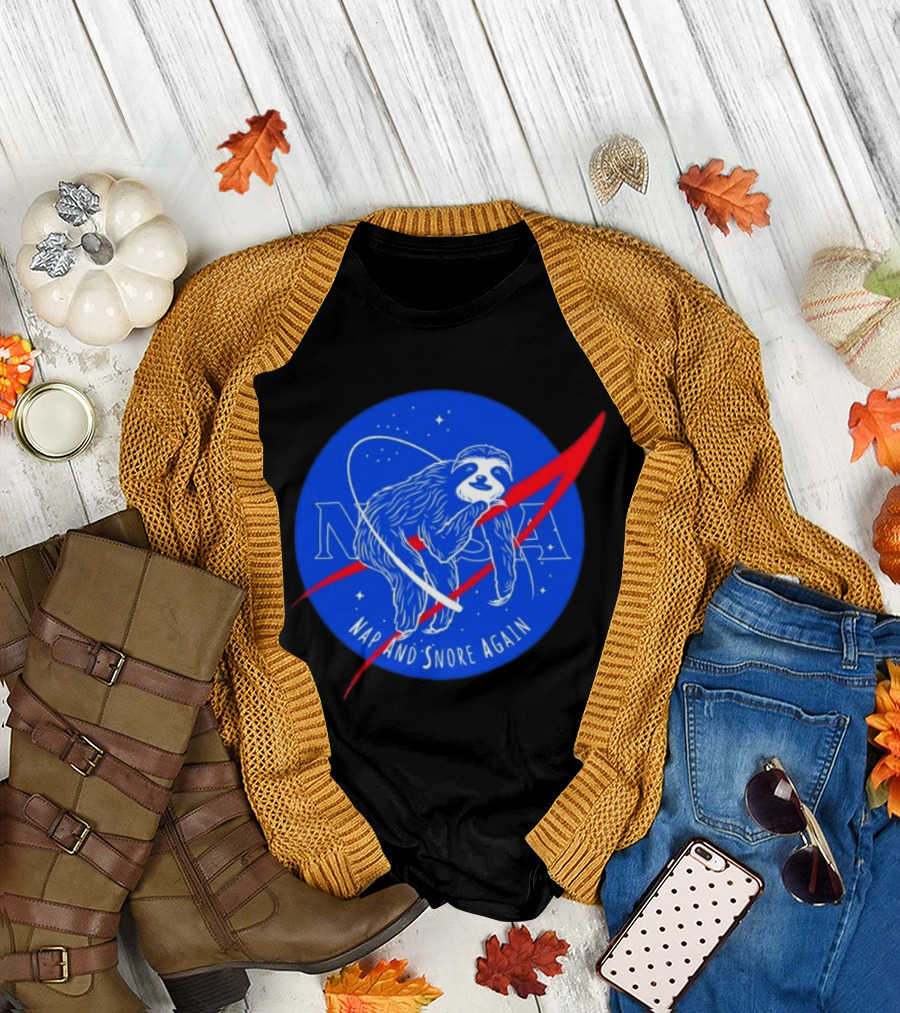 NASA Sloth Nap And Snore Again Space T-Shirt