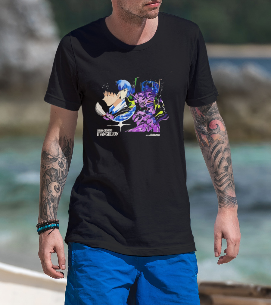 Neon Genesis Evangelion Shinji Ikari Rei Ayanami Eva Unit 01 Anime Iconic Characters T-Shirt