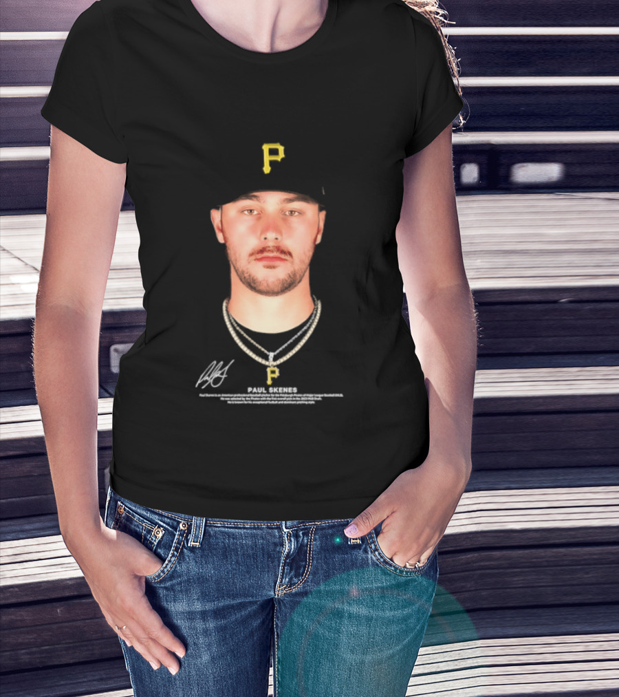 Paul Skenes Pittsburgh Pirates MLB Player Portrait And Signature T-Shirt