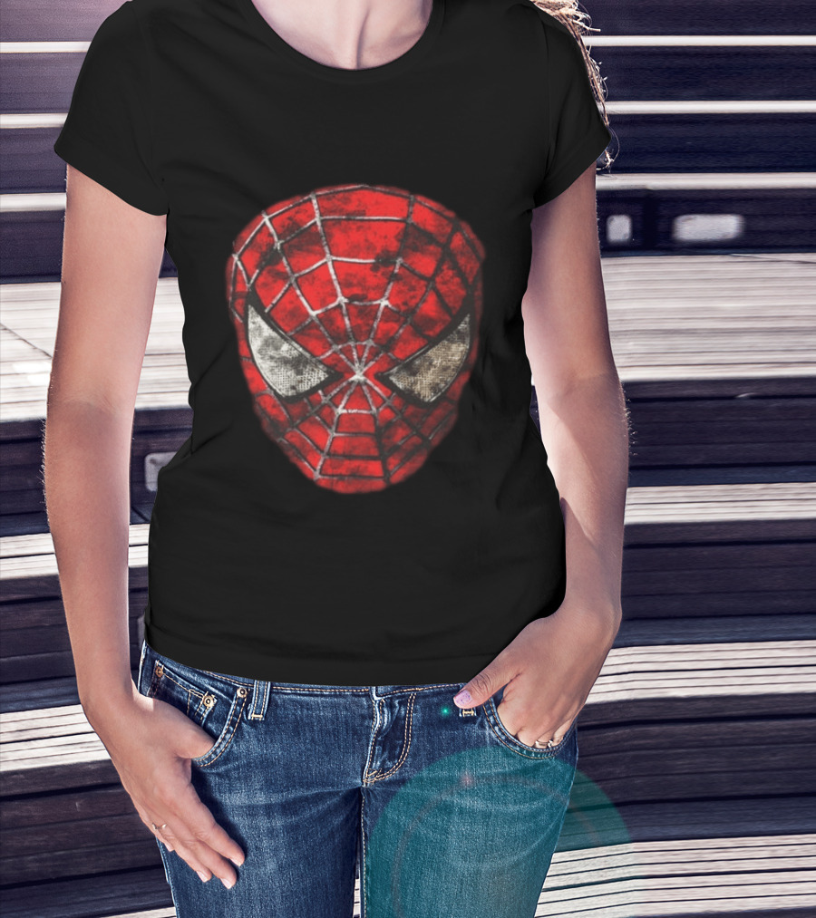 Spider Man 2 With Great Power Comes Great Responsibility Two Sided Iconic Mask T-Shirt