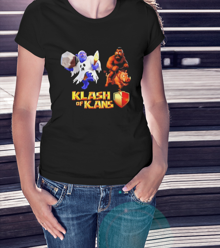 Klash Of Kans Clash Of Clans Mobile Game Barbarian Giant Characters T-Shirt