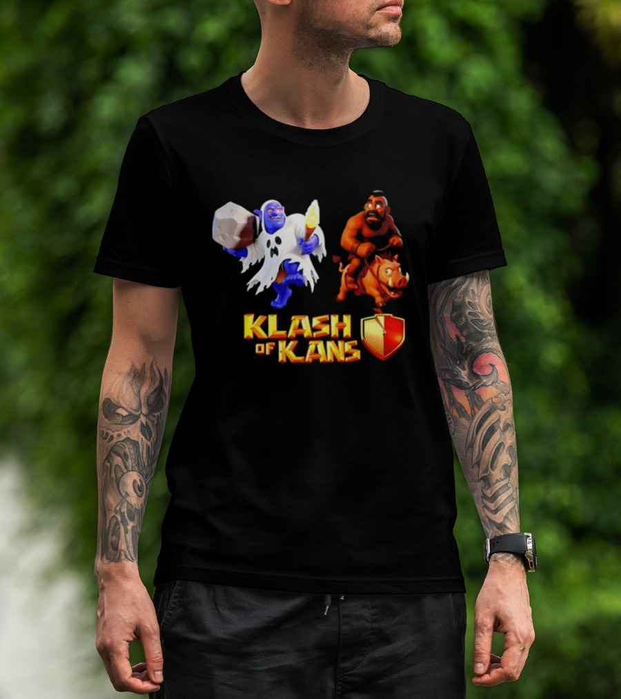 Klash Of Kans Clash Of Clans Mobile Game Barbarian Giant Characters T-Shirt