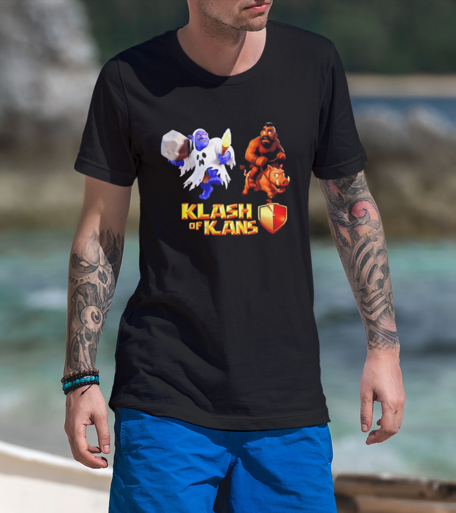 Klash Of Kans Clash Of Clans Mobile Game Barbarian Giant Characters T-Shirt