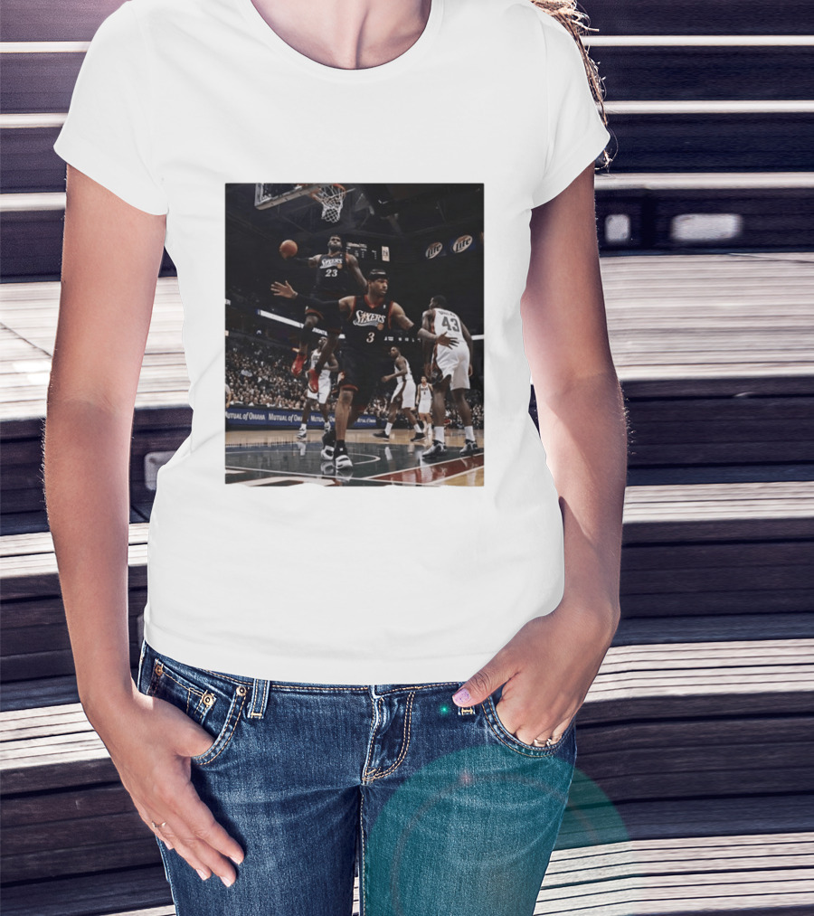 Philadelphia 76ers A.I. LeBron James Iconic Basketball Moment T-Shirt