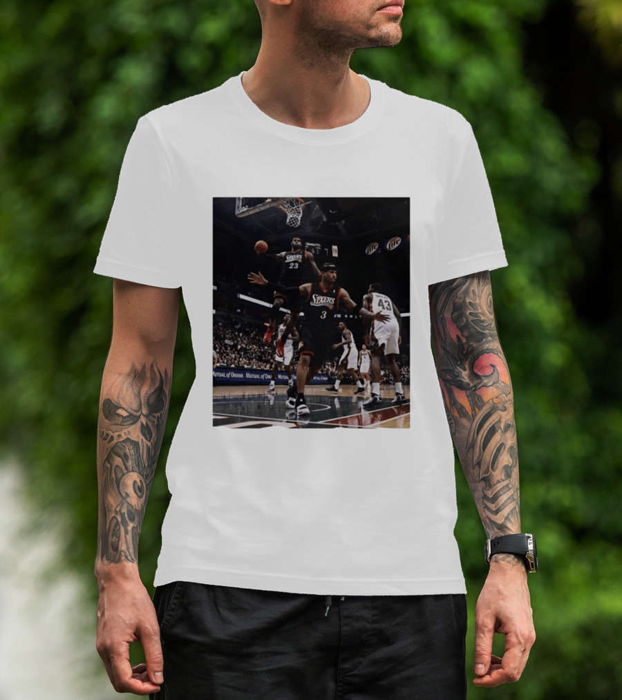 Philadelphia 76ers A.I. LeBron James Iconic Basketball Moment T-Shirt